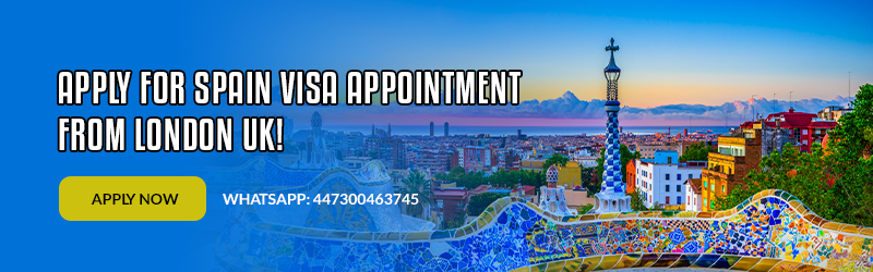 apply for Spain Visa Appointment from London UK